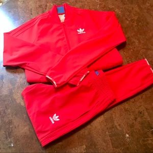 Adidas Red Tracksuit